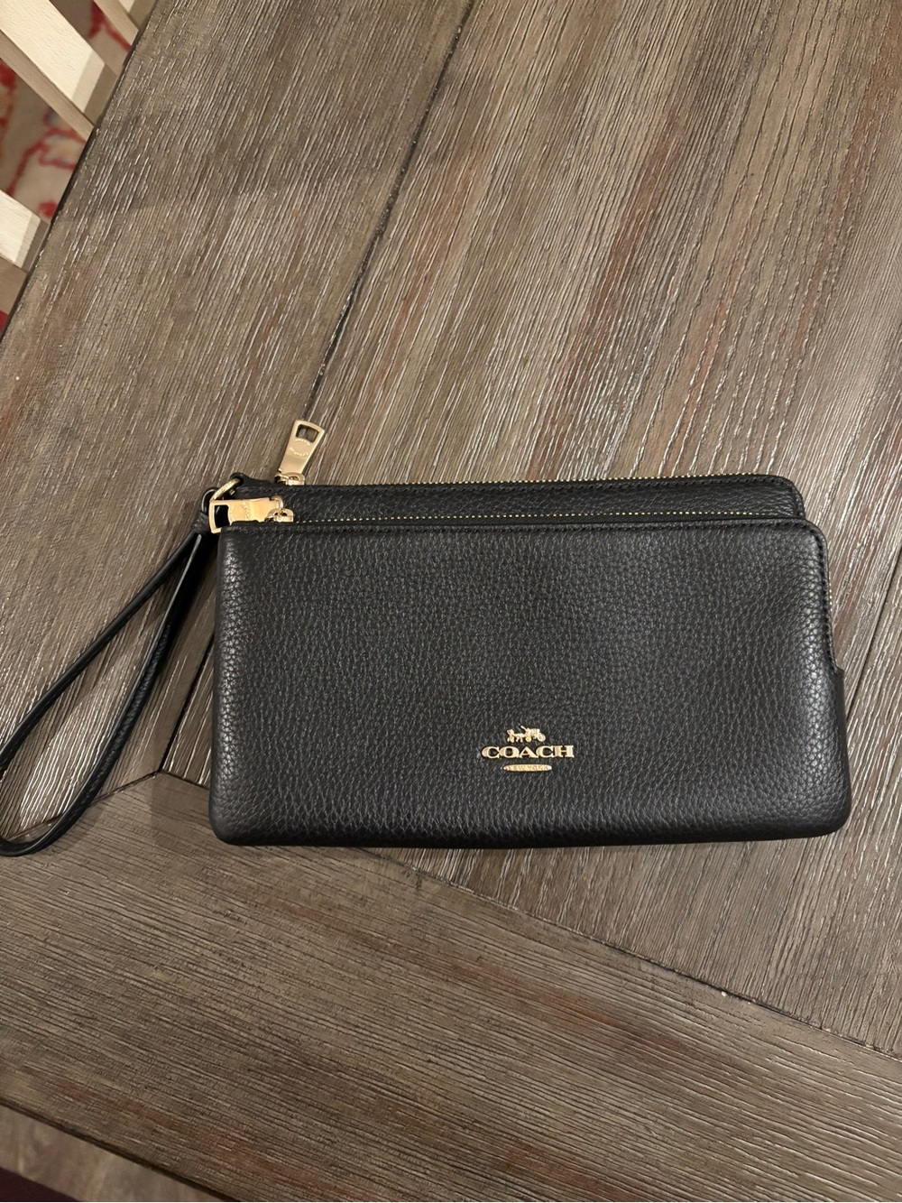 New Coach double zip wristlet SLEEK BLACK! ✨ 🖤